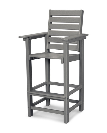POLYWOOD Captain Bar Chair — Slate Grey