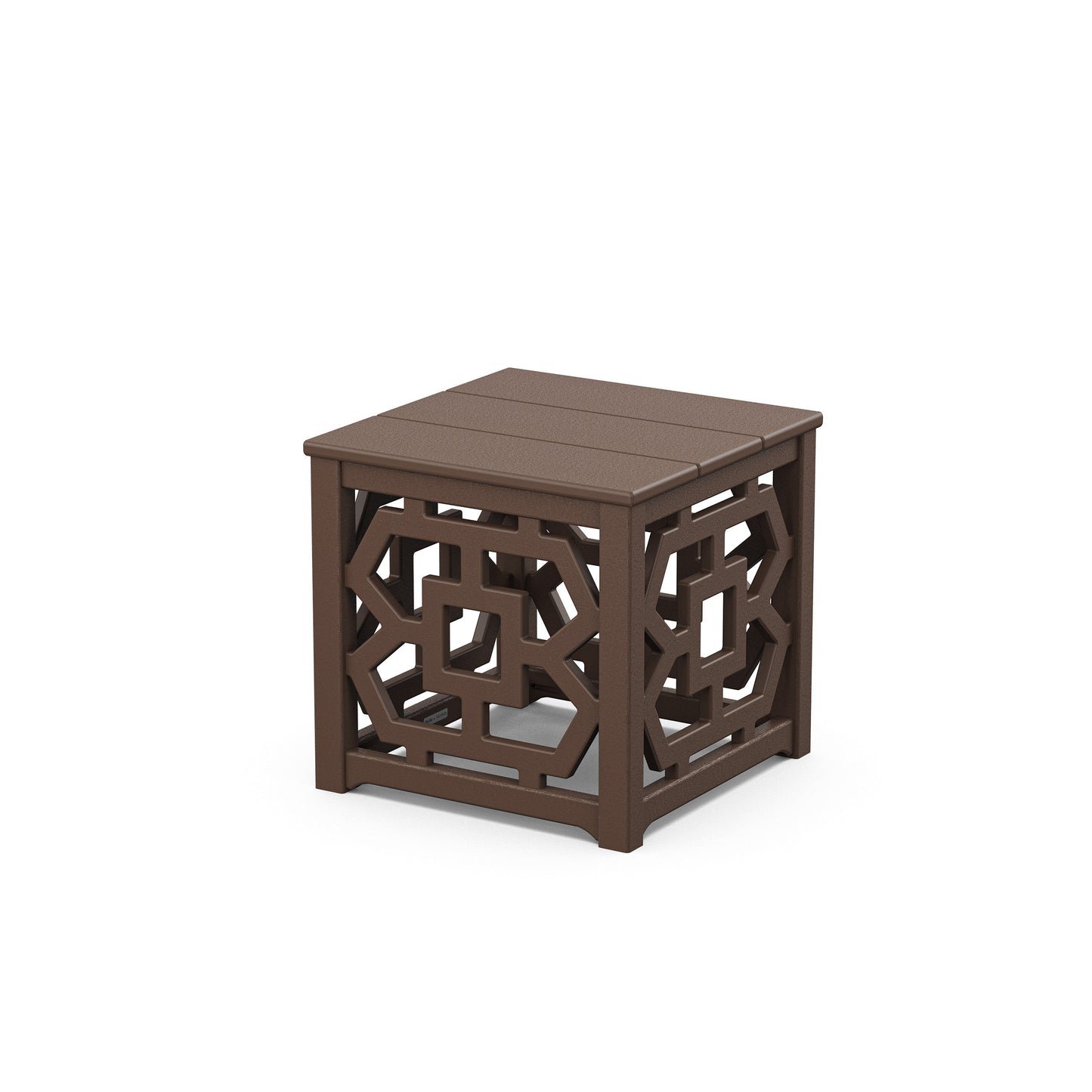 POLYWOOD Chinoiserie Accent Table — Mahogany