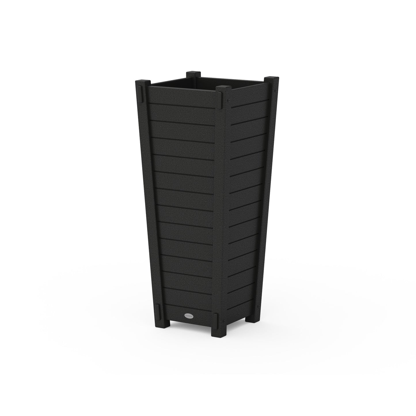 POLYWOOD Nautical Tapered Square Tall Planter Box — Black