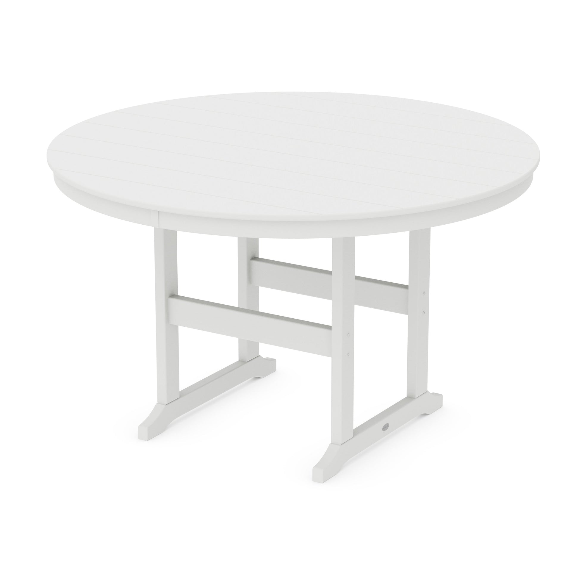 POLYWOOD 60" Round Farmhouse Counter Table — White