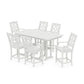 POLYWOOD Chinoiserie Arm Chair 7-Piece Farmhouse Counter Set — Vintage White