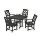 POLYWOOD Chinoiserie 5-Piece Farmhouse Dining Set — Black