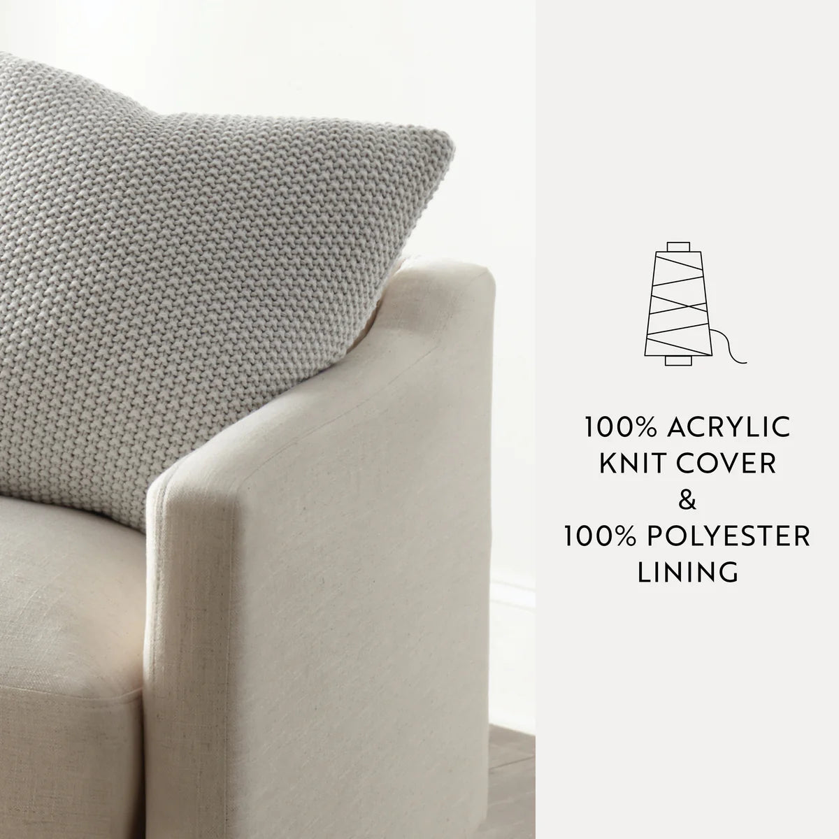 Seed Stitch Knit Acrylic Decor Throw Pillow Cover