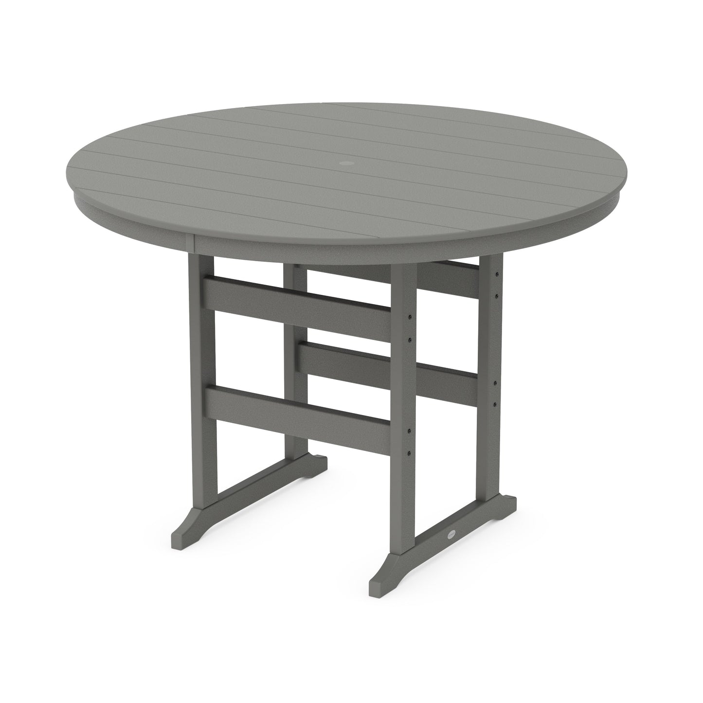 POLYWOOD 60" Round Farmhouse Bar Table — Slate Grey