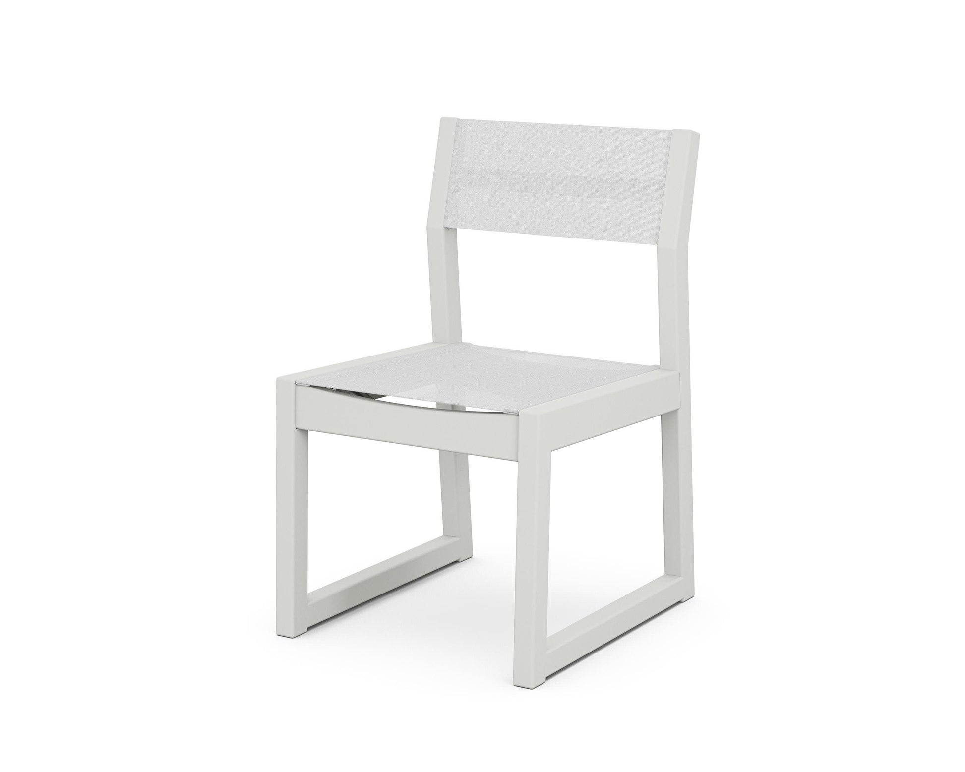 POLYWOOD EDGE Sling Dining Side Chair — White / White Sling