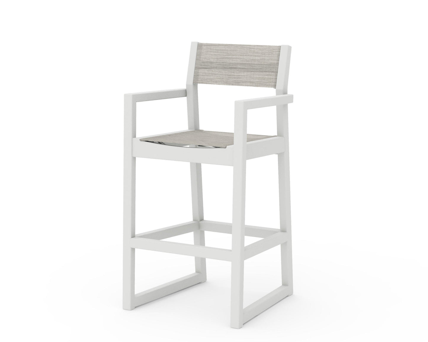 POLYWOOD EDGE Sling Bar Arm Chair — Vintage White / Birch Sling