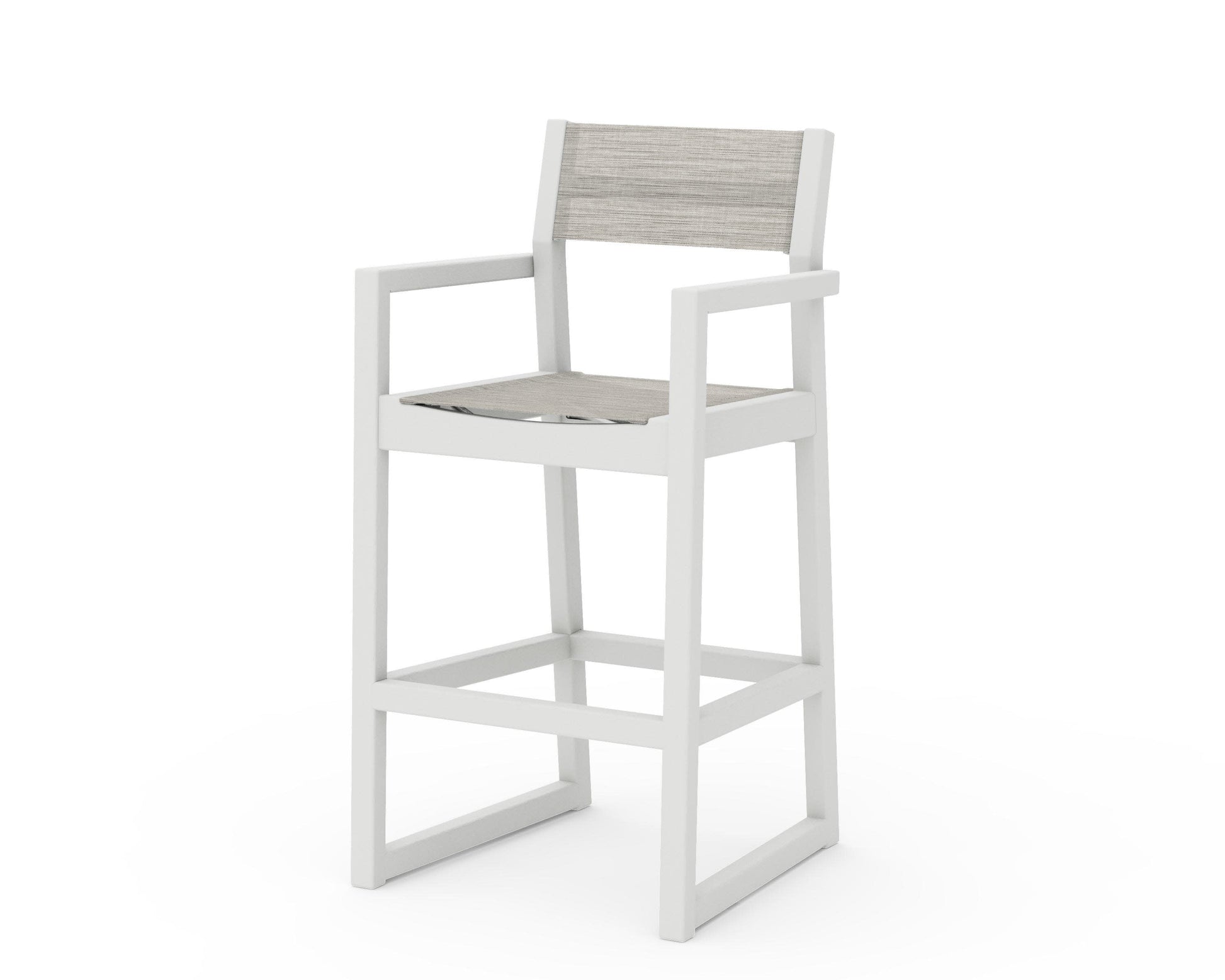 POLYWOOD EDGE Sling Bar Arm Chair — Vintage White / Birch Sling