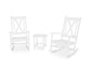 POLYWOOD Braxton 3-Piece Porch Rocking Chair Set — White