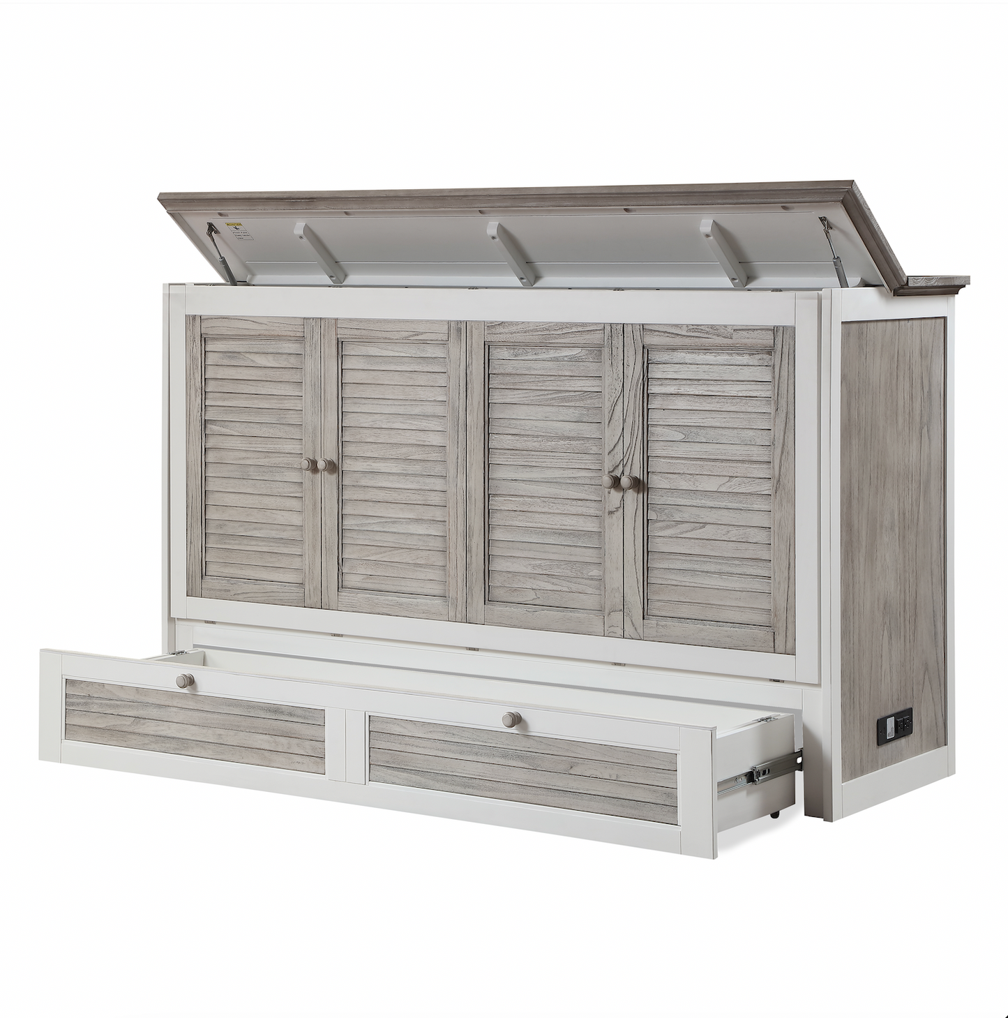 Islamorada Queen-Size Cabinet Bed — Dapple Grey and Blanc