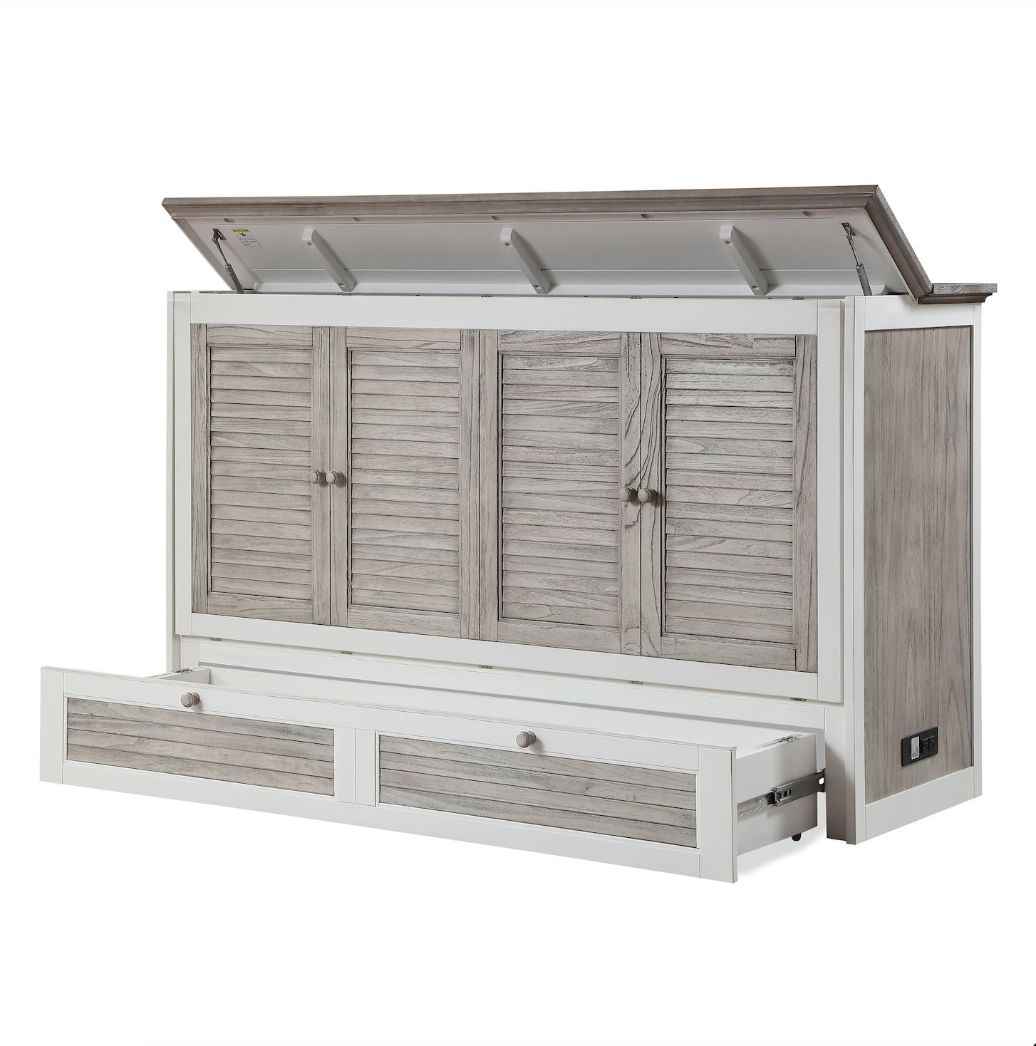 Islamorada Queen-Size Cabinet Bed — Dapple Grey and Blanc