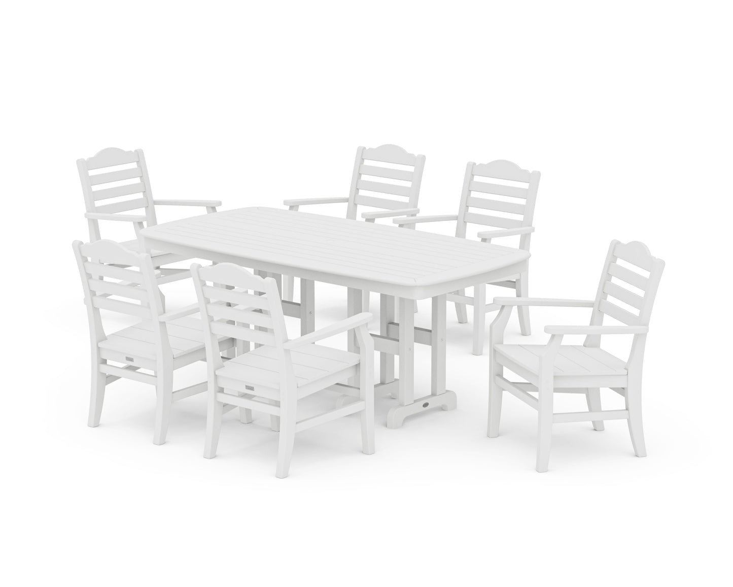 POLYWOOD Savannah Arm Chair 7-Piece Dining Set — White