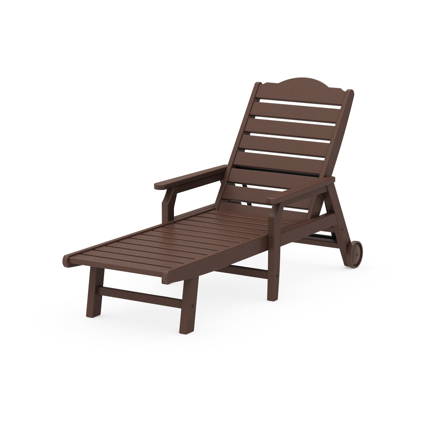 POLYWOOD Savannah Chaise with Arms and Wheels — Mahogany