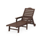 POLYWOOD Savannah Chaise with Arms and Wheels — Mahogany