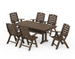 POLYWOOD Nautical Highback 7-Piece Farmhouse Dining Set with Trestle Legs — Kona