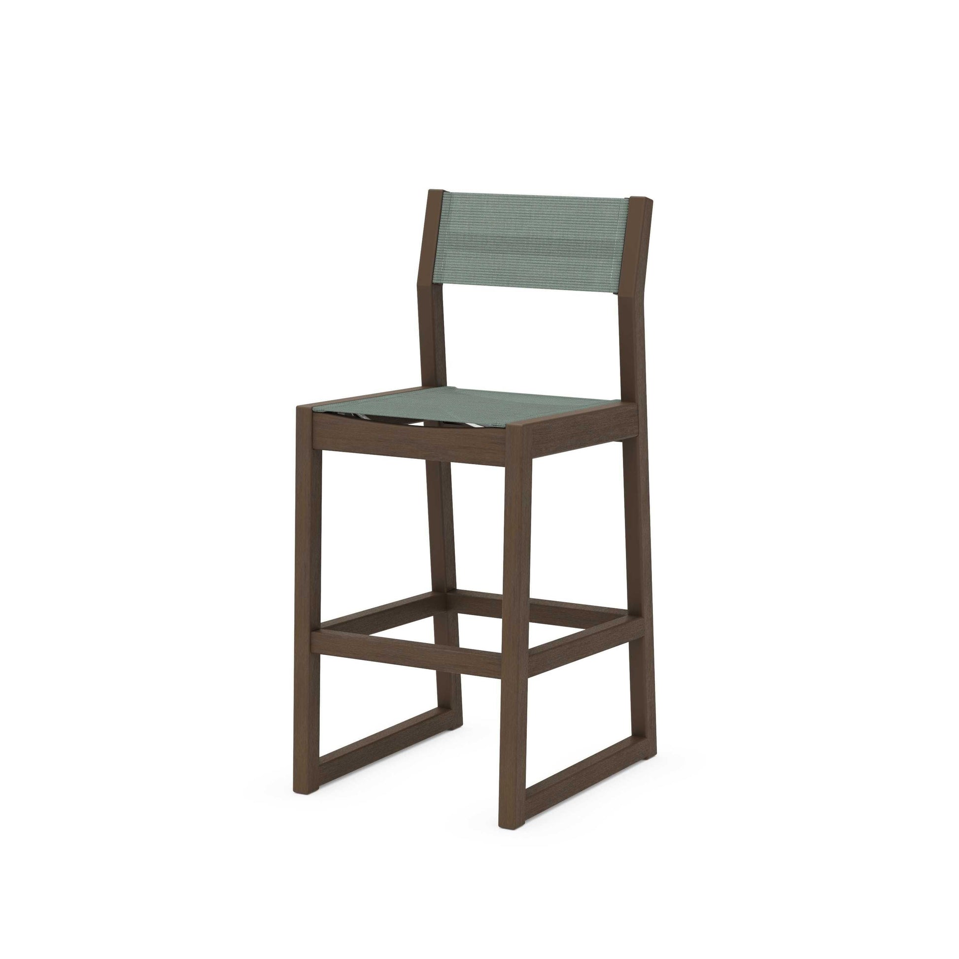 POLYWOOD EDGE Sling Bar Side Chair — Kona / Dupioni Sea Mist Sling