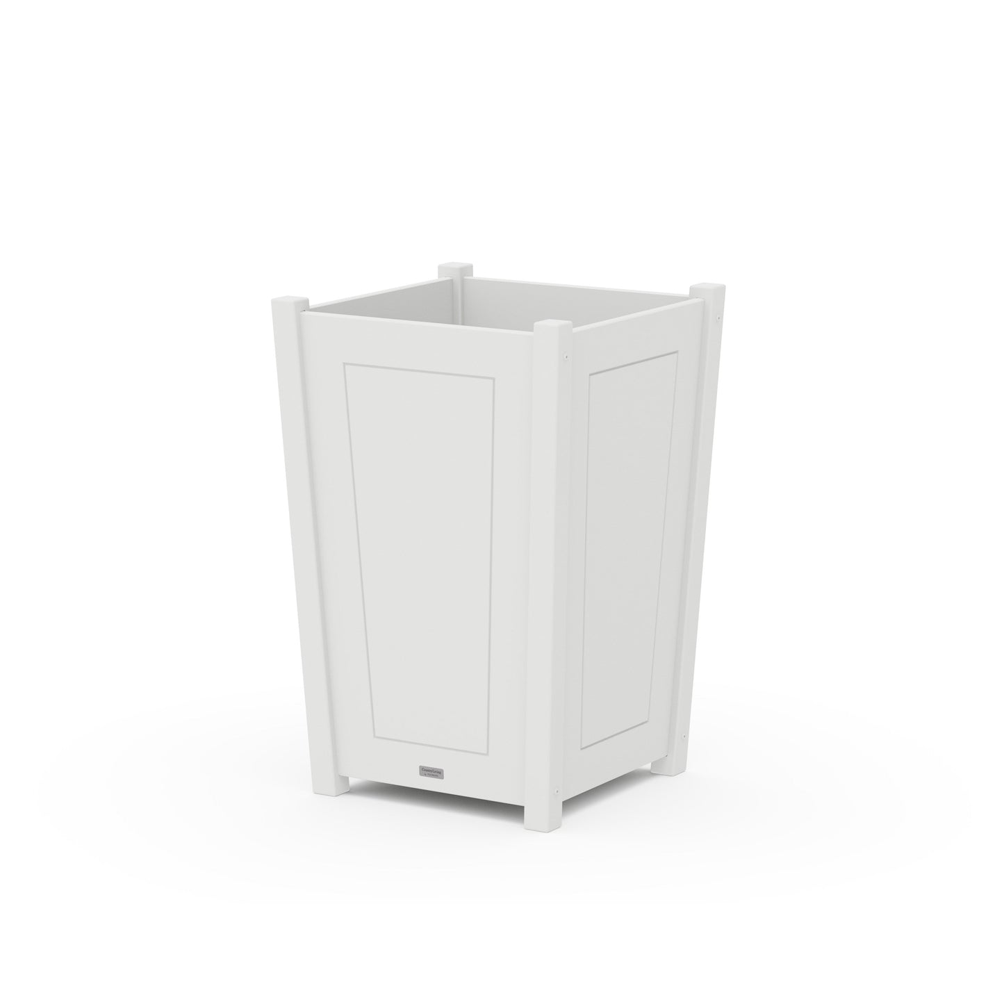 POLYWOOD Country Living Large Tapered Square Planter Box — White