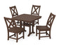 POLYWOOD Braxton Side Chair 5-Piece Dining Set with Trestle Legs — Mahogany