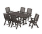 POLYWOOD Nautical Highback 7-Piece Farmhouse Dining Set — Vintage Coffee