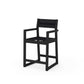 POLYWOOD EDGE Sling Counter Arm Chair — Black / Black Sling