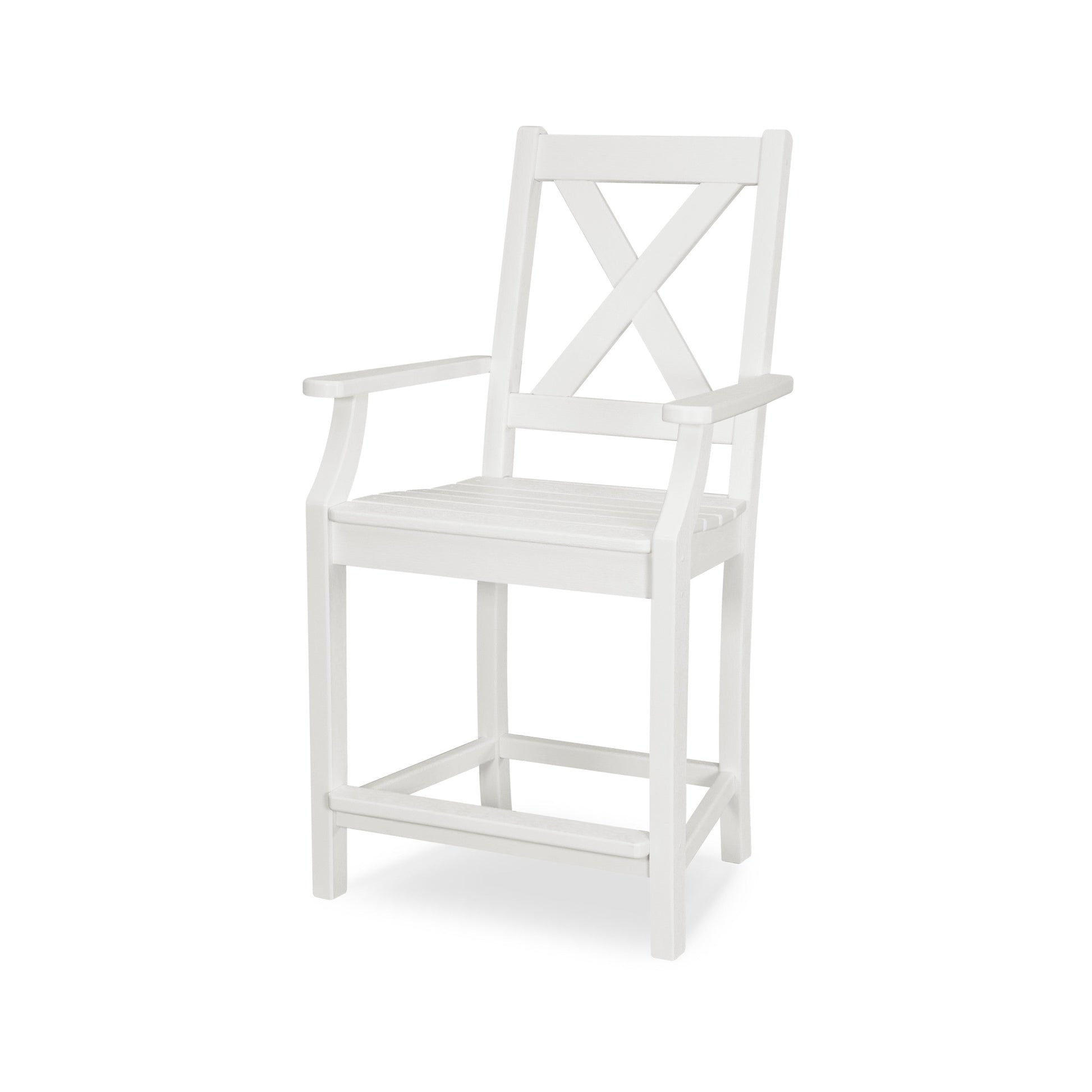 POLYWOOD Braxton Counter Arm Chair — White