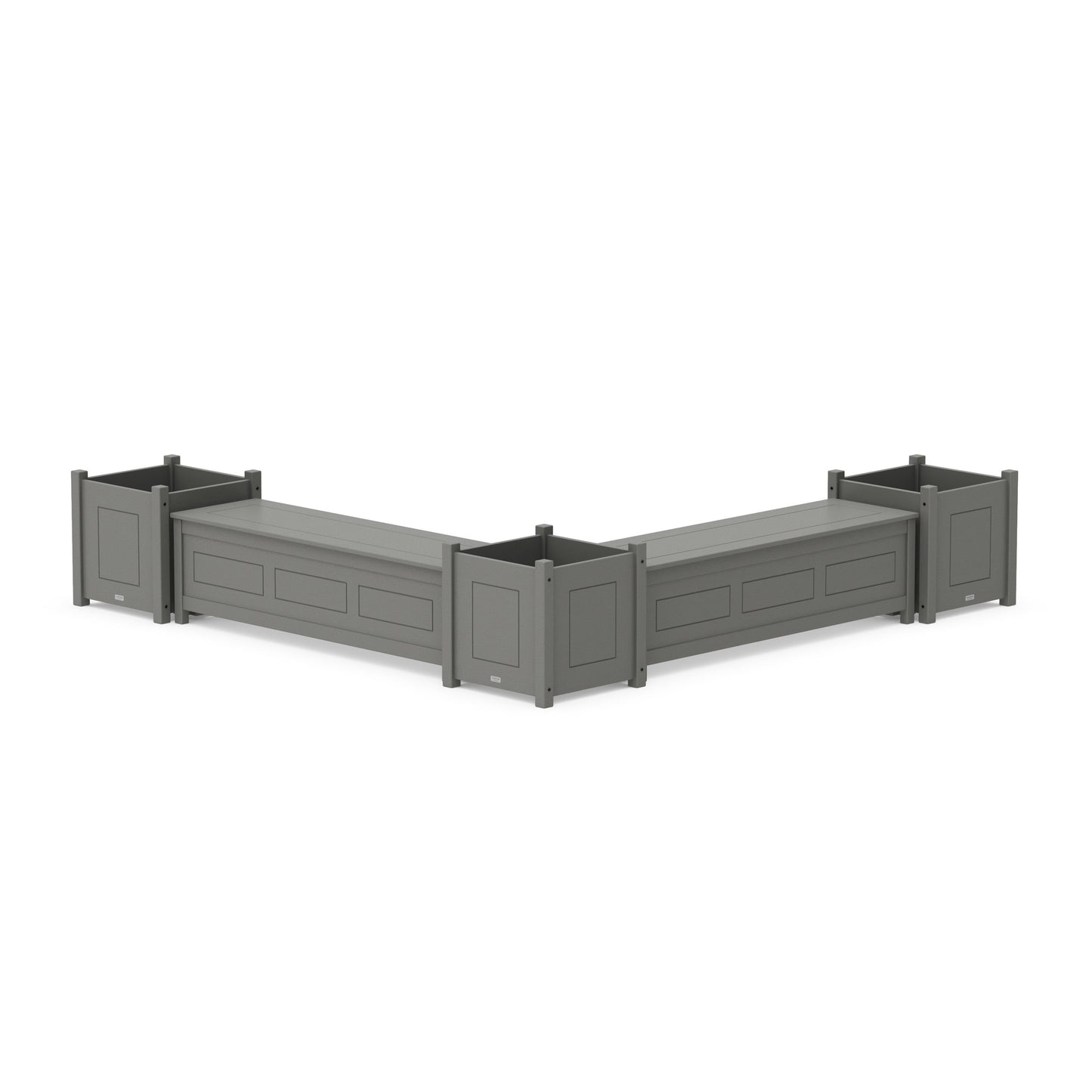 POLYWOOD 60" Country Living Straight Double Planter Storage Bench Set- Large
