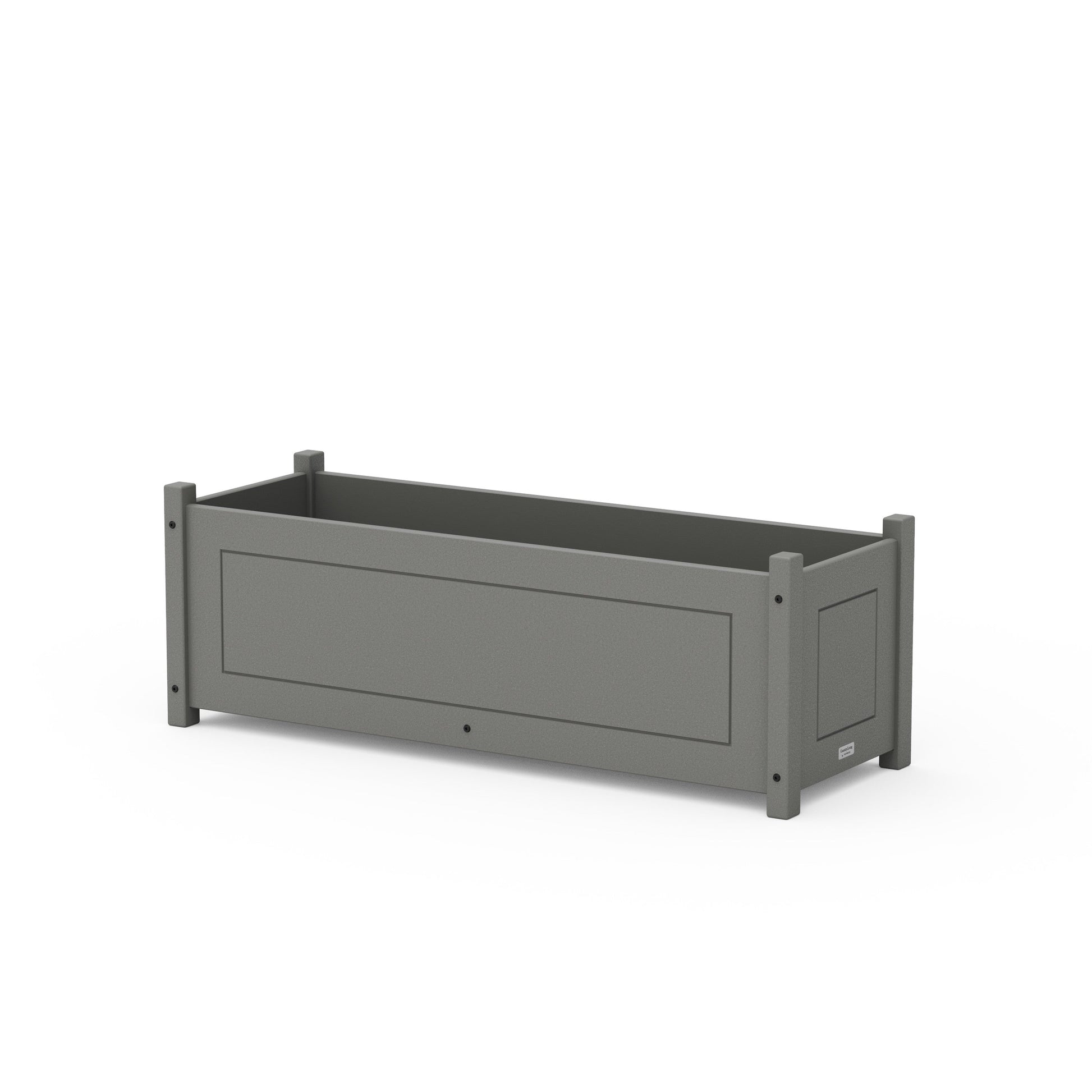 POLYWOOD Country Living Rectangle Triple Planter Box — Slate Grey