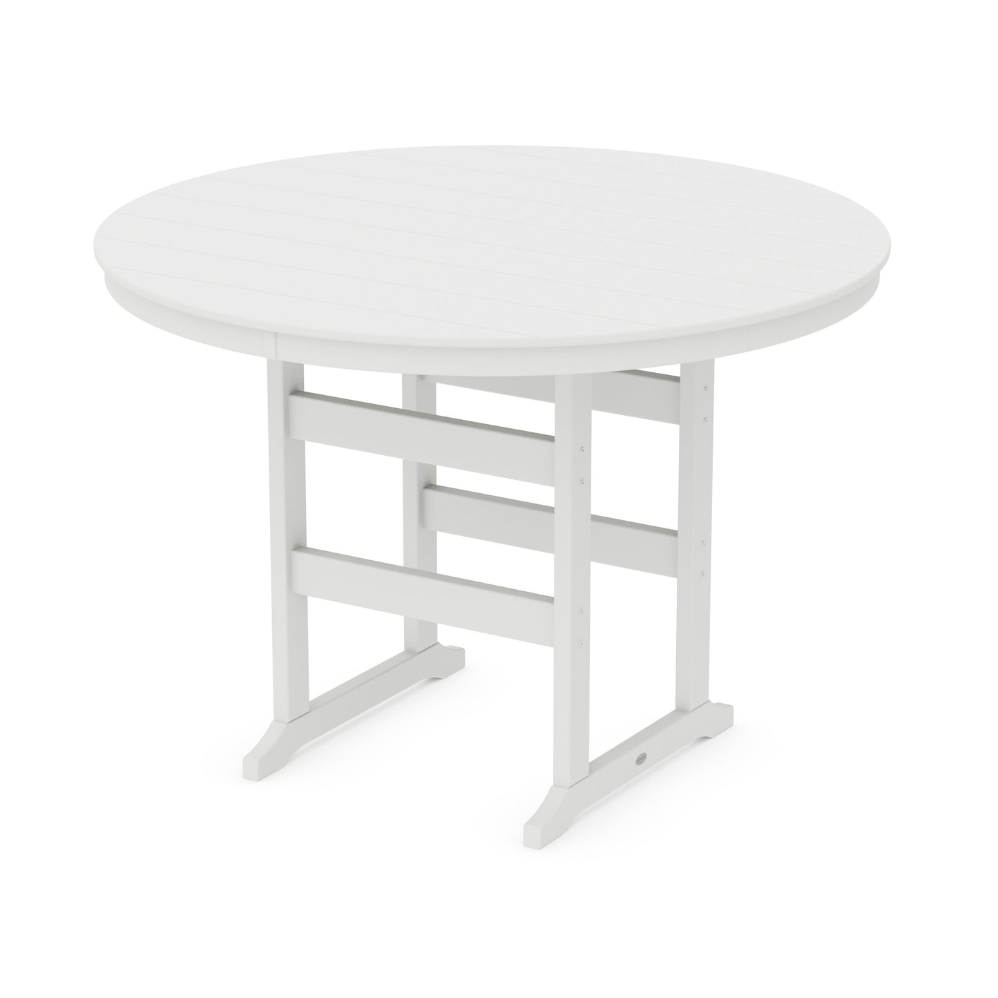 POLYWOOD 60" Round Farmhouse Bar Table — White
