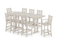 POLYWOOD Chippendale 9-Piece Farmhouse Bar Set with Trestle Legs — Sand