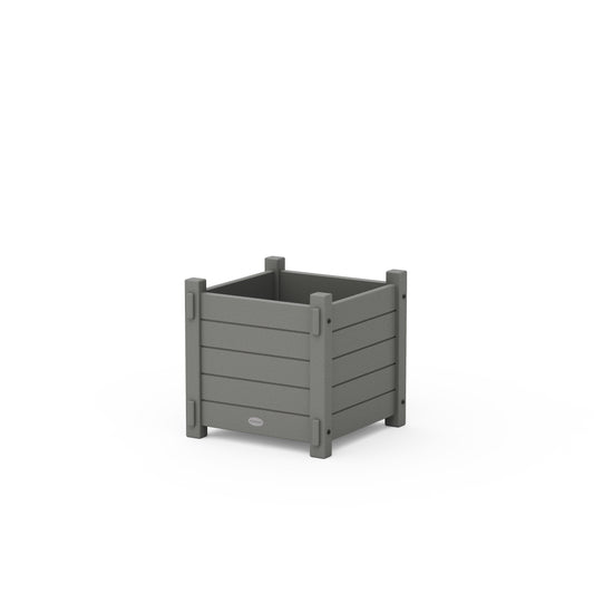 POLYWOOD Nautical Square Planter Box — Slate Grey