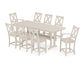 POLYWOOD Braxton 9-Piece Farmhouse Counter Set with Trestle Legs — Sand