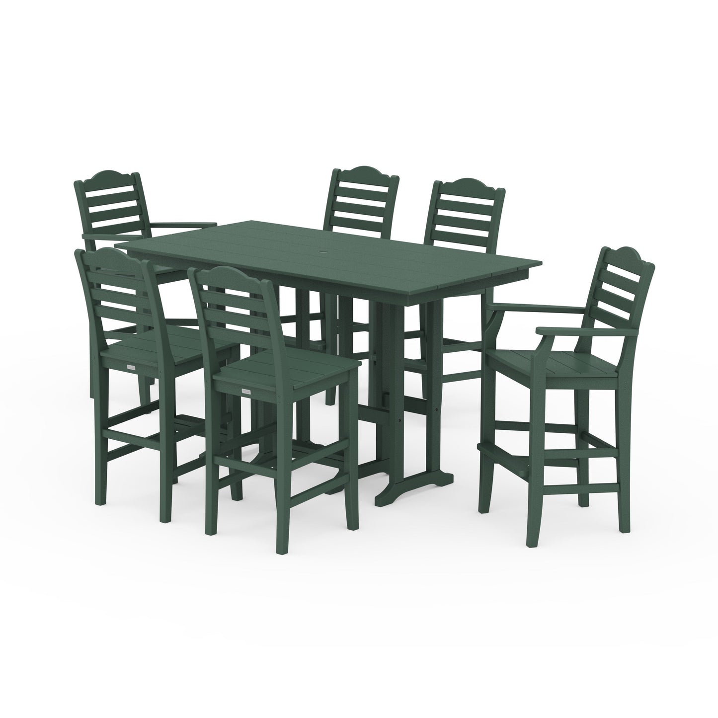 POLYWOOD Savannah 7-Piece Farmhouse Bar Set — Green