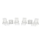 POLYWOOD Chinoiserie 6-Piece Chaise Set with Umbrella Stand Accent Table — White