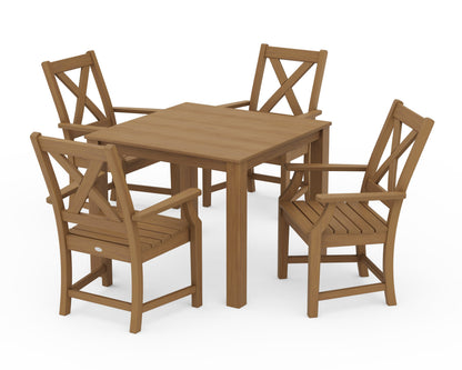POLYWOOD Braxton 5-Piece Parsons Dining Set — Natural