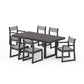 POLYWOOD EDGE Sling 7-Piece Dining Set — Vintage Coffee / Metallic Sling