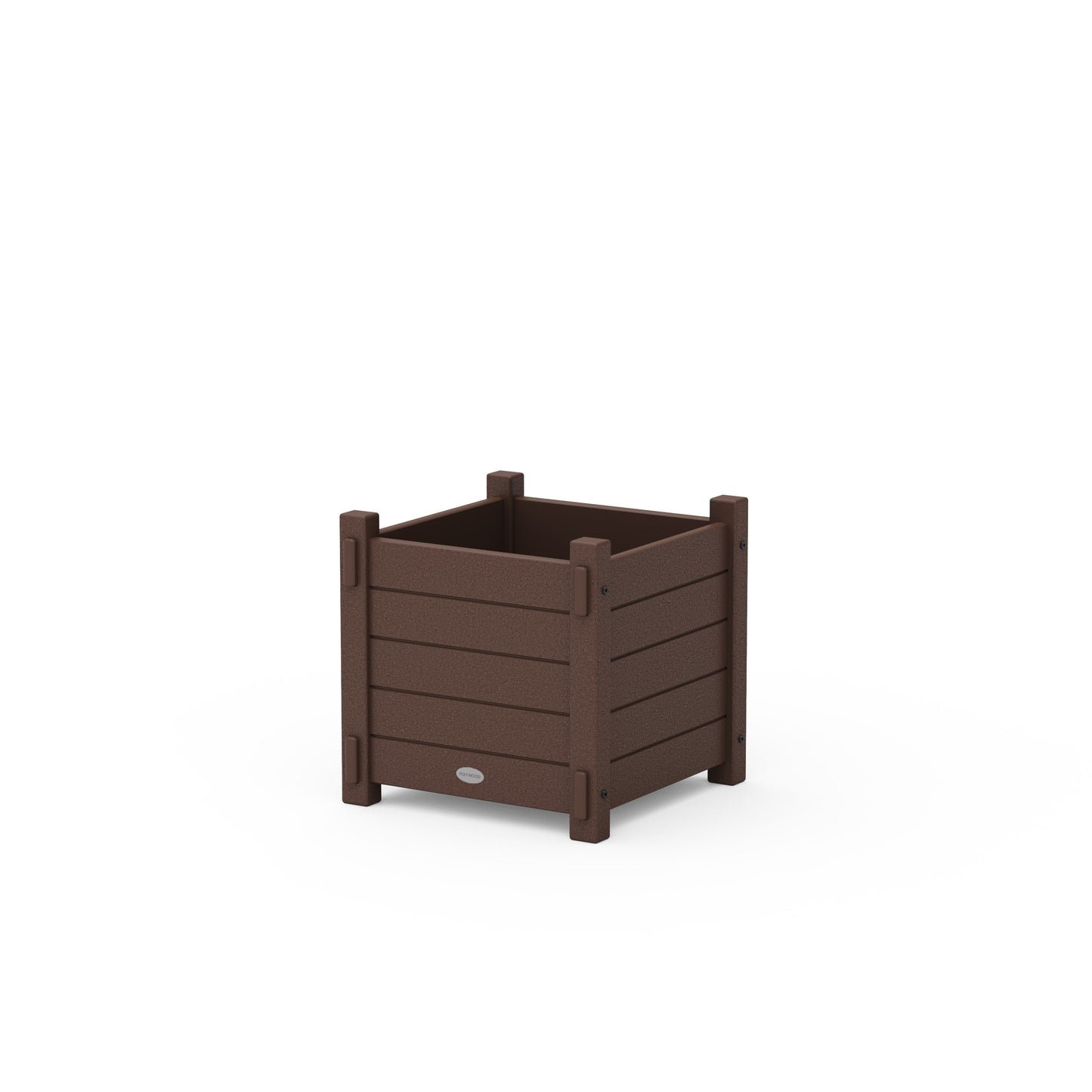 POLYWOOD Nautical Square Planter Box — Mahogany