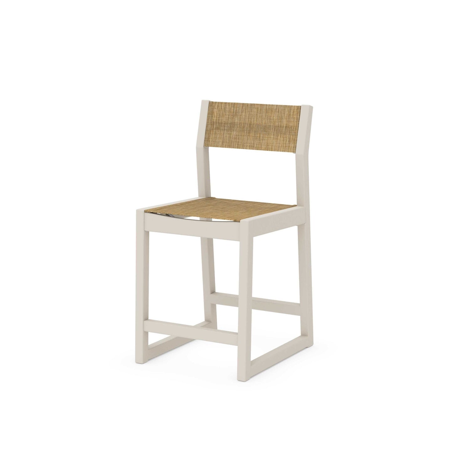 POLYWOOD EDGE Sling Counter Side Chair — Sand / Burlap Sling
