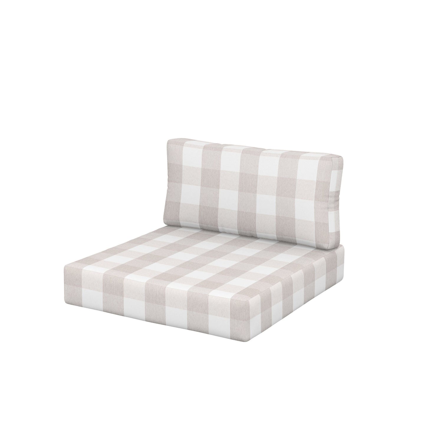 POLYWOOD Acadia Back/Seat Cushion Set — Buffalo Plaid Dune Burlap