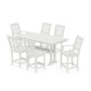 POLYWOOD Chinoiserie 7-Piece Farmhouse Counter Set with Trestle Legs — Vintage White