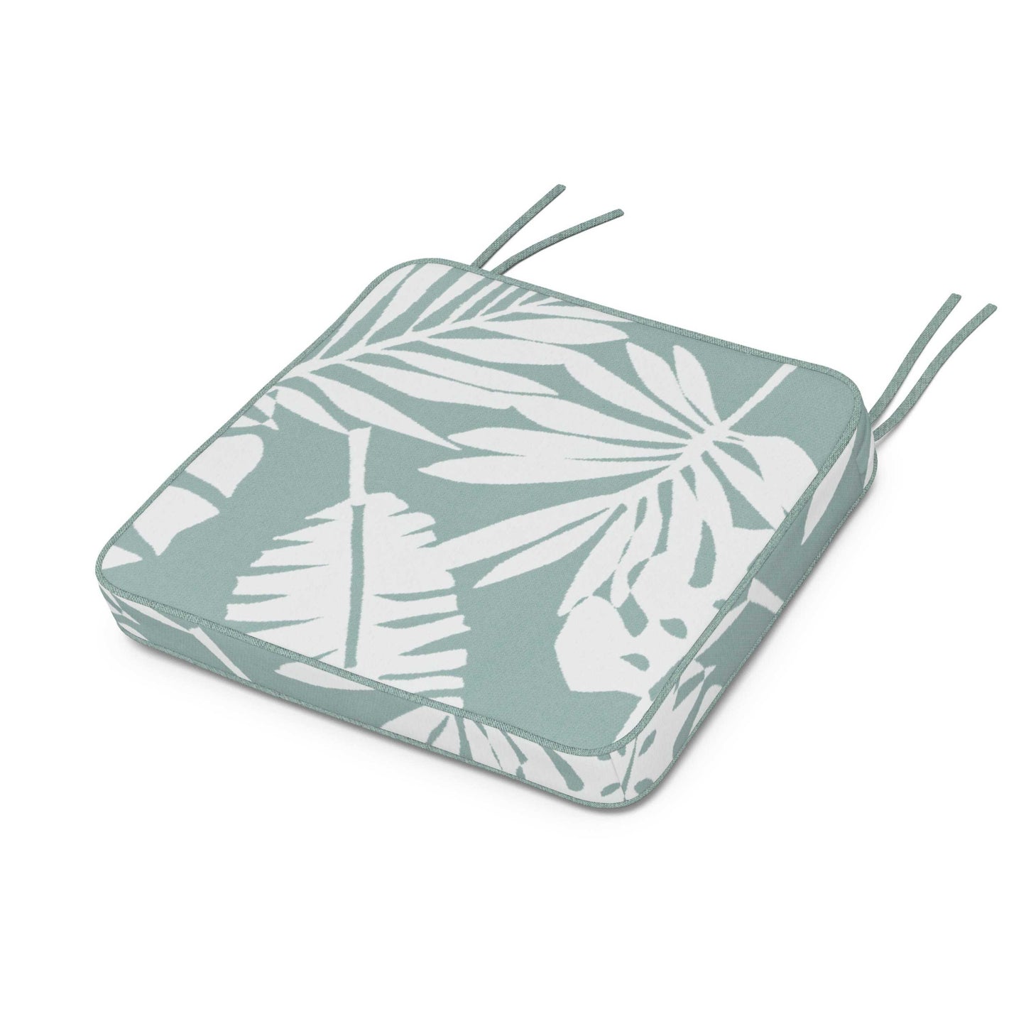 POLYWOOD Chinoiserie Arm Chair Seat Cushion — Leaf Glacier Spa