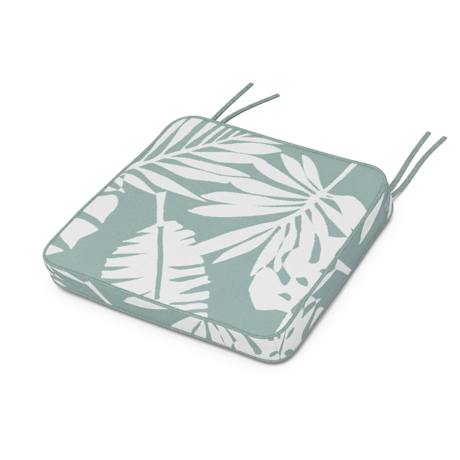 POLYWOOD Chinoiserie Arm Chair Seat Cushion — Leaf Glacier Spa