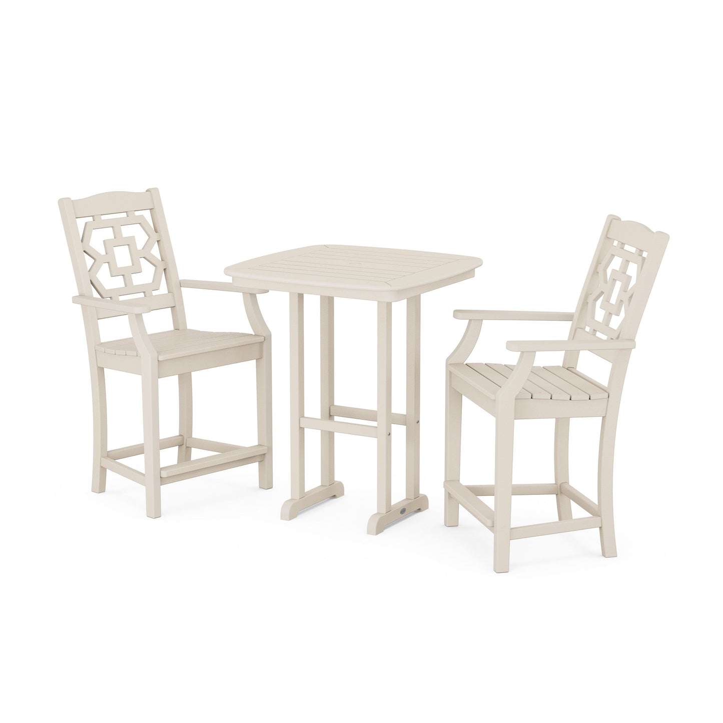 POLYWOOD Chinoiserie 3-Piece Counter Set — Sand