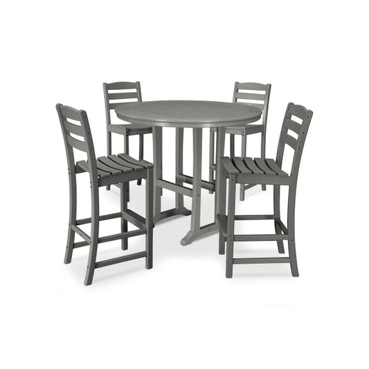 Polywood - La Casa Café 5-Piece Side Chair Bar Dining Set - FREE SHIPPING