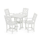 POLYWOOD Chinoiserie 5-Piece Farmhouse Counter Set with Trestle Legs — Vintage White