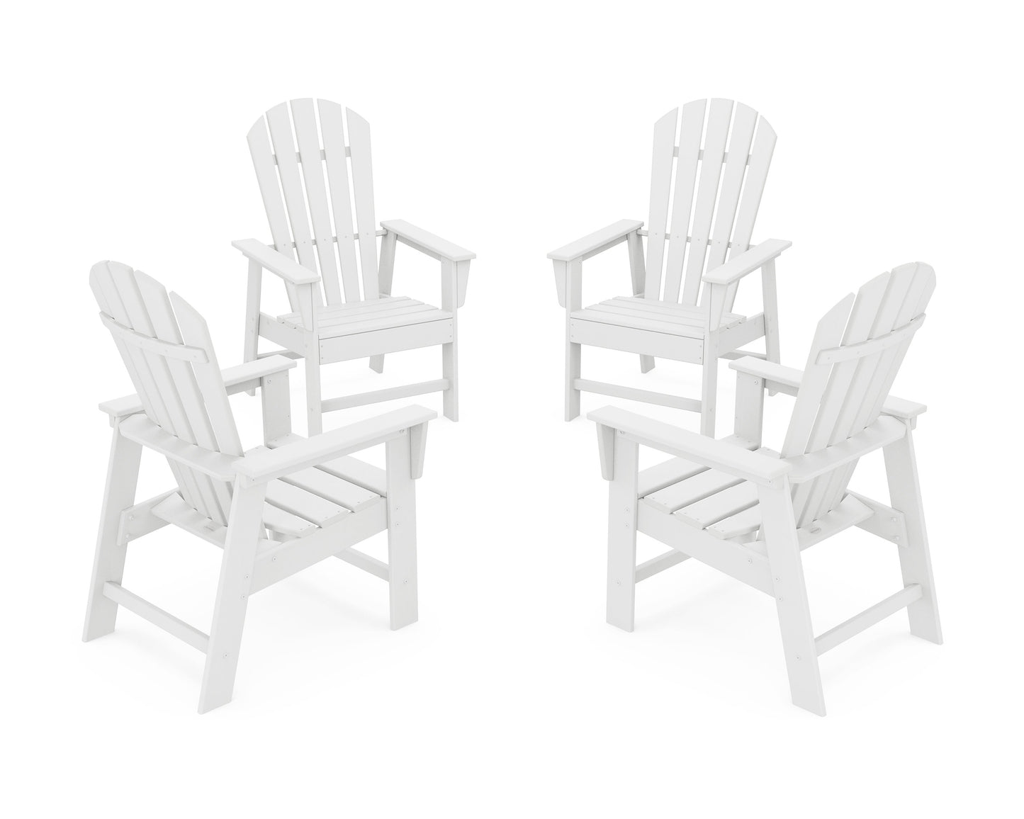 POLYWOOD 4-Piece South Beach Casual Chair Conversation Set — White