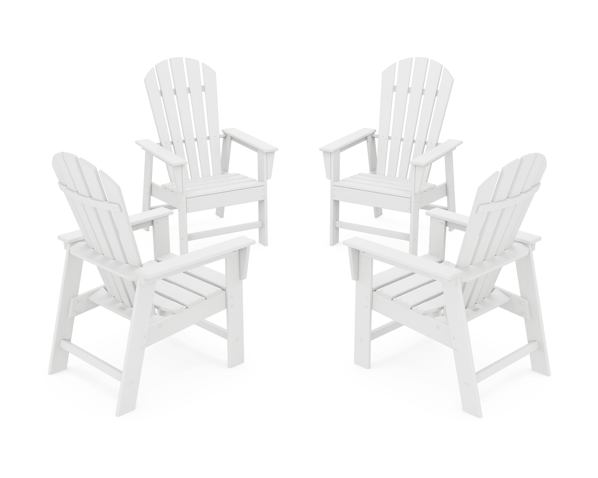 POLYWOOD 4-Piece South Beach Casual Chair Conversation Set — White