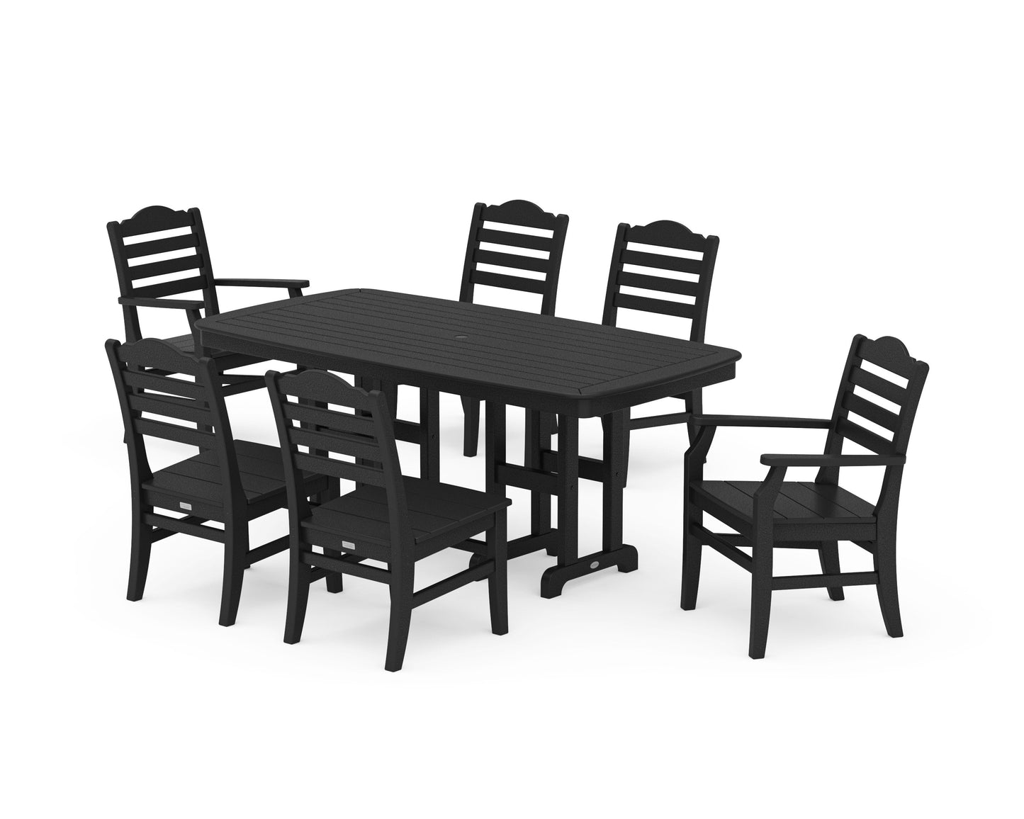 POLYWOOD Savannah 7-Piece Dining Set — Black
