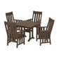 POLYWOOD Acadia 5-Piece Farmhouse Dining Set with Trestle Legs — Kona