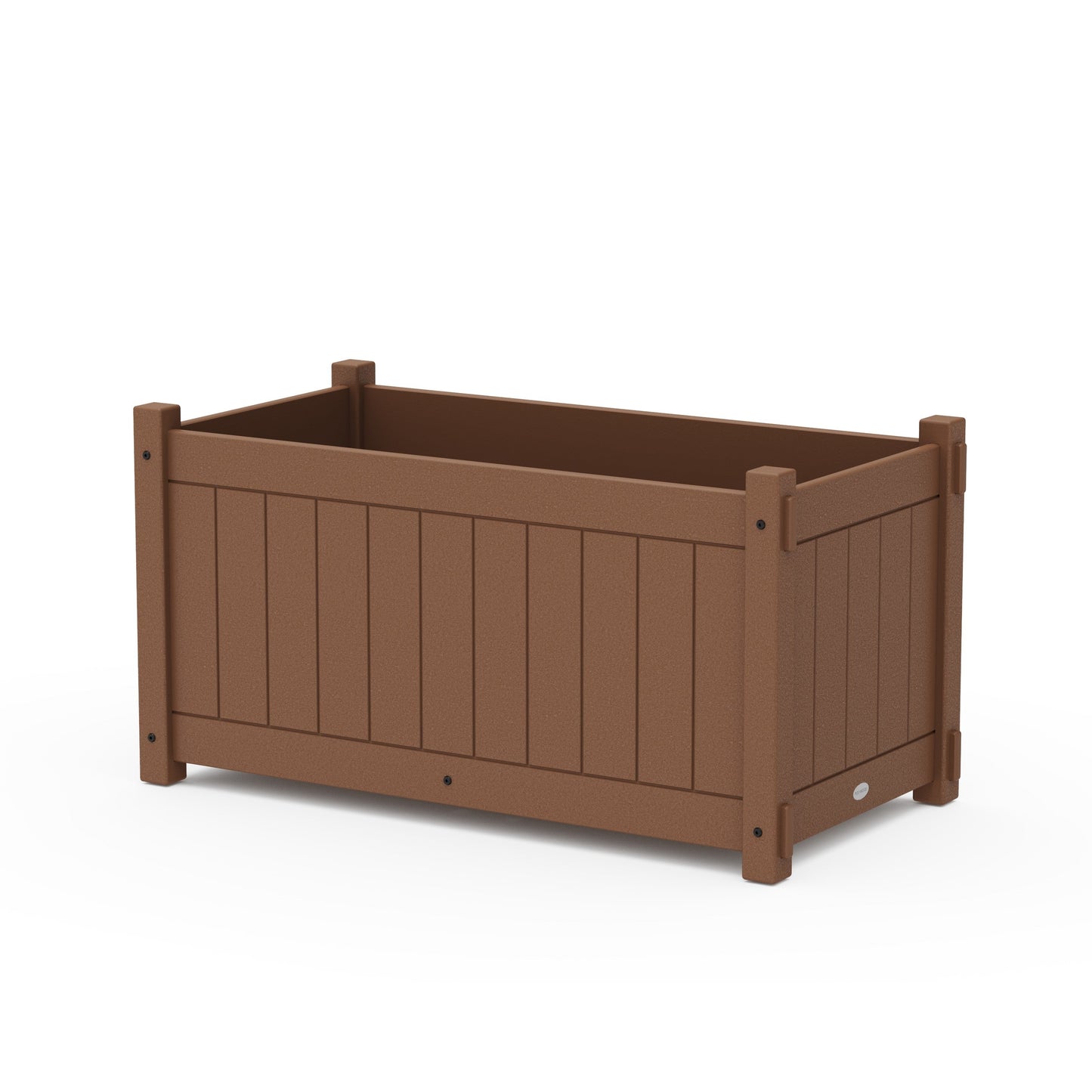 POLYWOOD Vineyard Large Rectangle Double Planter Box — Teak