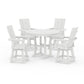 POLYWOOD 5-Piece Modern Swivel Counter Set — White
