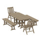 POLYWOOD Vineyard Folding Chair 6-Piece Dining Set with Benches — Vintage Sahara